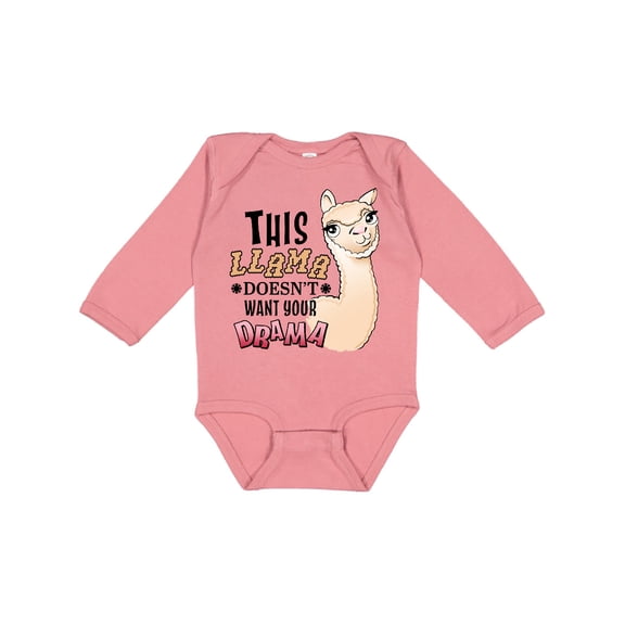 Inktastic This Llama Doesn't Want Your Drama cute llama Boys or Girls Long Sleeve Baby Bodysuit