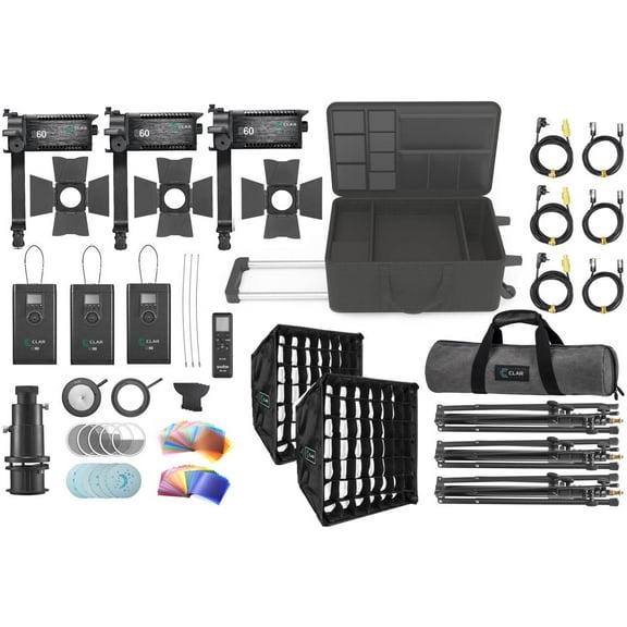 CLAR S60 Focusing LED Light 3-Light Kit (Godox S60-D)