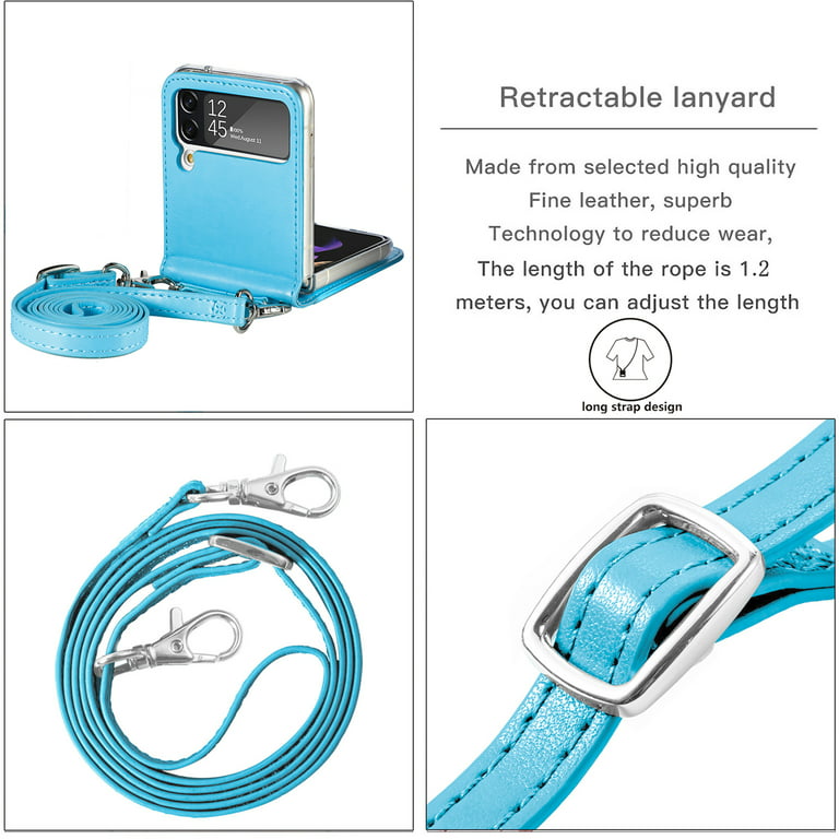 For Galaxy Z Flip 4 3 Case Lanyard Holster Card Case Handheld Wristlet  Wallet Purse Cover For Galaxy Z Flip3 Flip4 - Temu United Arab Emirates