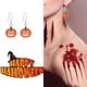 thumbnail image 4 of Juego de 5 pares de pendientes de Halloween Spooky Delights con diseños de calabaza, telaraña, murciélago y fantasma para mujeres y niñas, 4 of 8