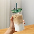 thumbnail image 3 of Heat Straw Glass Cup 400ML Capacity Beverage Container With Lid For Iced Coffee Juice Milk And Cold Drinks, 3 of 3