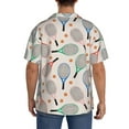 thumbnail image 5 of Xecao offers the Cute Tennis Racket for Men's Casual Short-sleeved Shirt, a button-up collared shirt with a pocket, perfect for beach vacations and yacht travel in the 4X-Large size., 5 of 7
