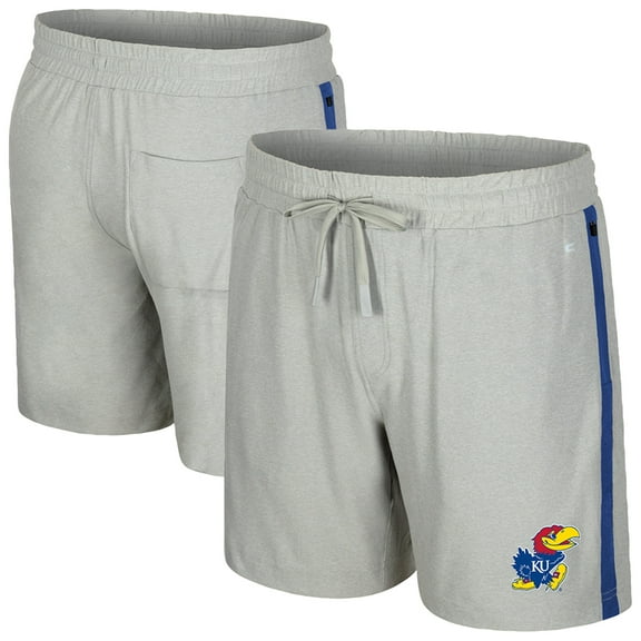 Men's Colosseum Gray Kansas Jayhawks Mac Shorts