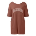 thumbnail image 5 of MKLEKYY Vêtements d'Automne Femmes Mode Imprimé Uni Décontracté Manches Courtes Col Rond Shorts Combinaison Vêtements de Randonnée pour Femmes, 5 of 5