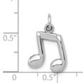thumbnail image 3 of 14k White Gold Polished Musical Notes Charm Pendant, 3 of 3