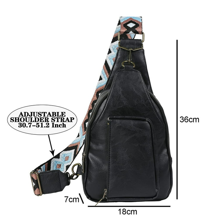Sling Bag For Women Small Crossbody Bags Pu Leather Chest Backpack Daypack Guitar  Strap Belt Bag Fashion Cross Body Cell Phone Purse For Traveling/hi