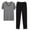 Black, variant on Kureaily Men's Pajamas Half Sleeved Trousers Set V Neck Thin Can Be Worn Outside The Casual Style Of Homewear Short Sleeve Sleepwear
