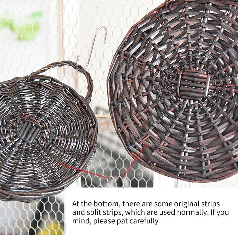 AFACUHX Wicker Woven Hanging Basket with Handle Handmade Rattan Planter Hanging Flower Storage Pot for Home Garden Patio Wedding Hanging Wall Basket Decorations