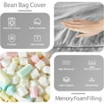 thumbnail image 5 of Bean Bag Chair: Giant 4' Memory Foam Furniture Bean Bag Chairs for Adults with Microfiber Cover 4Ft (Light Grey), 5 of 12