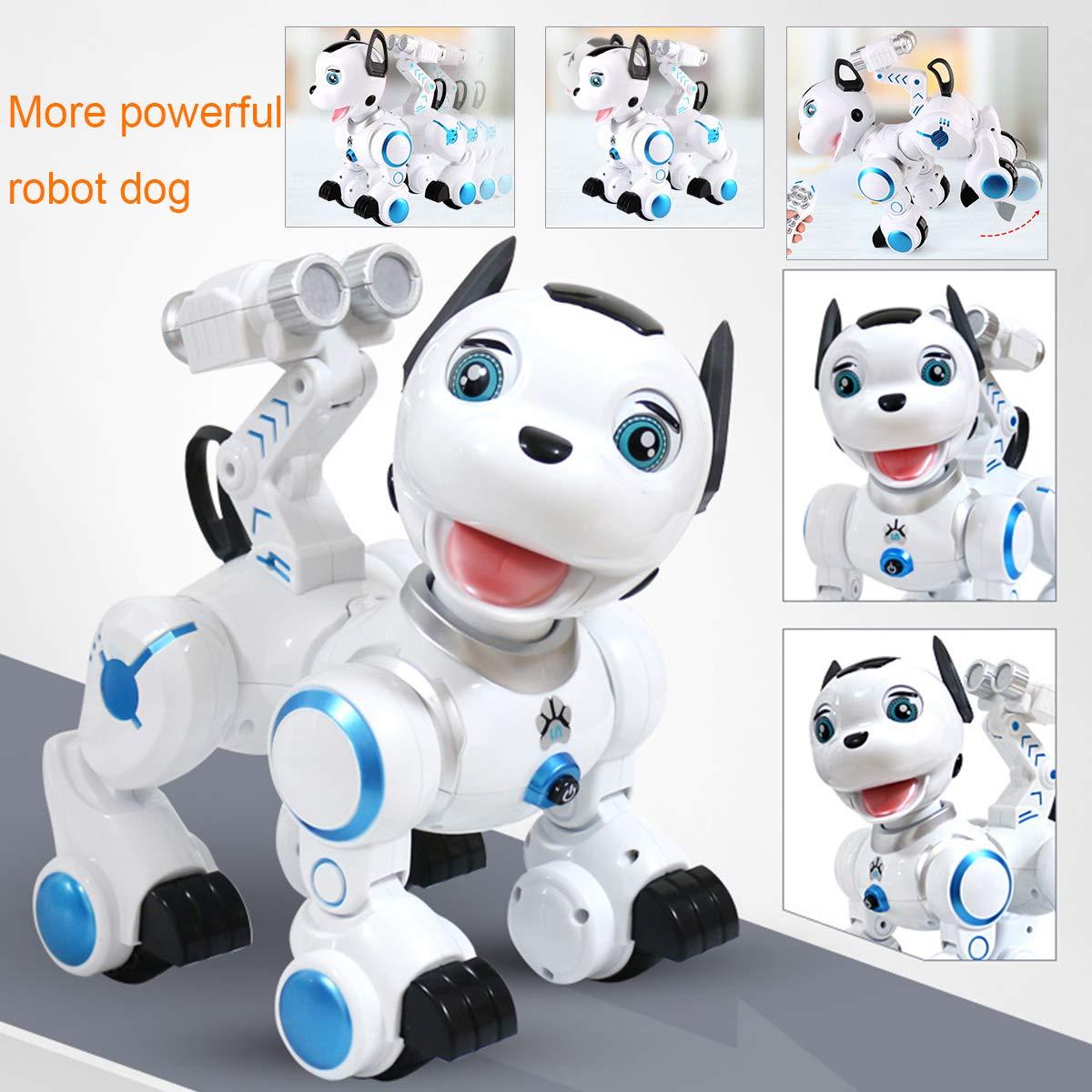 fisca Remote Control Robotic Dog RC Interactive Intelligent Walking Dancing  Programmable Robot Puppy Toys Electronic Pets with Light and Sound for Kid-