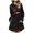 Black, variant on Womens Christmas Casual Solid Color Printing Pullover Hooded Pocket Long Sleeve Dress Sweatshirts