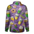 thumbnail image 3 of LNZGNM Mardi Gras Outfits for Men Quarter Zip Plus Size Carnival Graphic Printed Sweatshirt Stand Collar Long Sleeve Tops Novelty Carnival Outfits,Yellow 3XL, 3 of 7