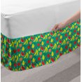 thumbnail image 2 of Fruit Bed Skirt, Summer Time Layout of Watermelon Bananas Peach Pears Strawberries and Lemons, Elastic Bedskirt Dust Ruffle Wrap Around for Bedding Decor, 4 Sizes, Shamrock Green, by Ambesonne, 2 of 2