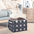 thumbnail image 3 of Yayeee Collapsible Cube Storage Bin with Lid Fabric Closet Decorative Basket with Handles, Red Fireworks Pattern, 3 of 7