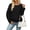 Black, variant on Bxsruta Womens Long Sleeve Tops Crew Neck Lace Patchwork Loose Casual Pullover Blouses