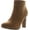 Tan, variant on Top Moda Oscar-1 Women's high top ankle side zip chunky heels Nubuck booties