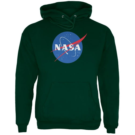 NASA Logo Mens Hoodie Forest Green X-LG