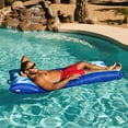 thumbnail image 5 of Big Joe Kona No Inflation Needed Pool Lounger with Headrest, Paintbrush Blue Double Sided Mesh, Quick Draining Fabric, 5.5 feet Big, 5 of 9