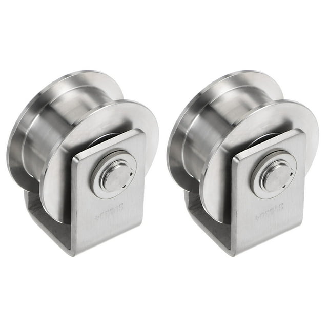 Unique Bargains 2pcs 2.7' H-Groove Wheel Sliding Gate Caster for Inverted 0.98' H-Track Silver