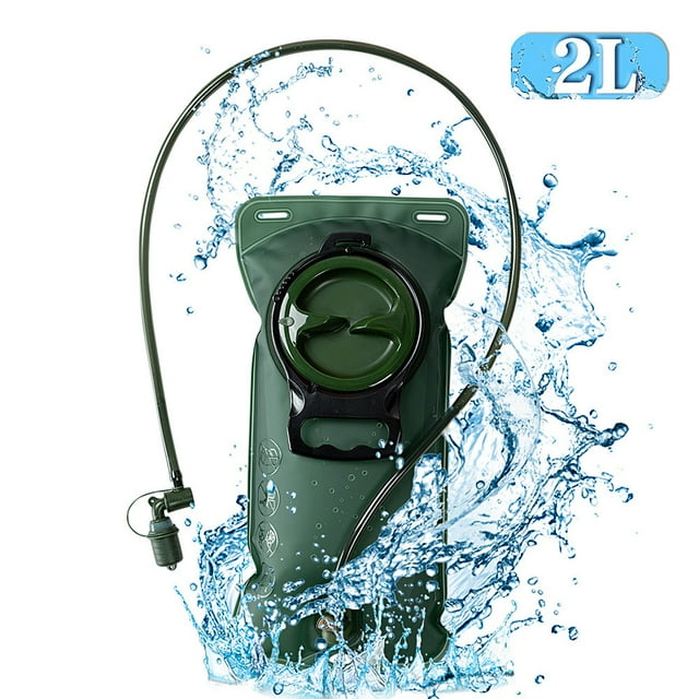 Graflsoa Vessie d'Hydratation Alimentaire en TPU pour Aventures en Plein Air - Vert Armée, Capacité de 2L, Design Étanche pour Randonnée et Cyclisme