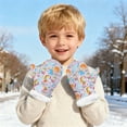 thumbnail image 2 of Kids Winter Mittens Unisex Kids Thermal Insulated Dinosaur Print Mittens Warm Lined Skiing Handwear Cold Weather Outdoor Activity Gloves Toddler Boy Mittens Light Purple 2 Years-3 Years, 2 of 7