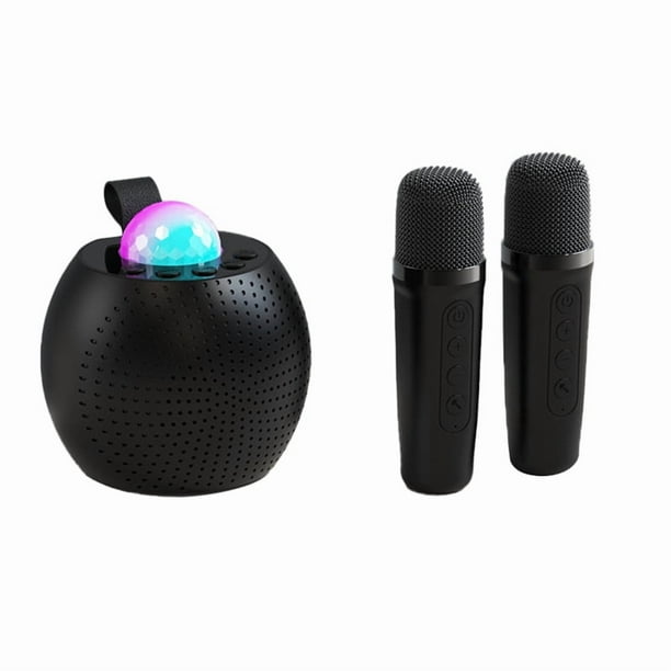 Micrófono Inalámbrico Altavoz Bluetooth para Exteriores Luz Ambiental de Color Portátil de Sonido de Centro de Música de Karaoke para el Hogar