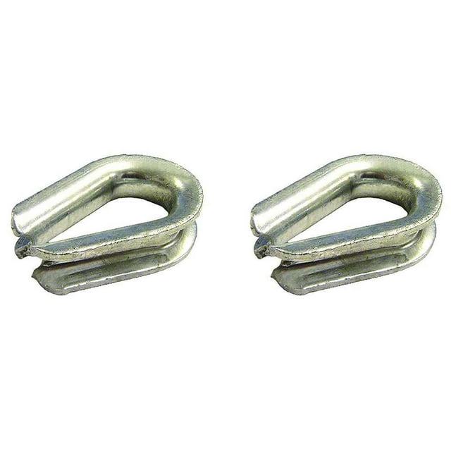 7/16" Heavy Duty Galvanized Wire Rope Thimbles for Rigging - 2 Pack, Durable Steel Construction, Corrosion Resistant