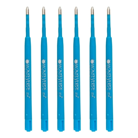 Monteverde Ballpoint Pen Refill Medium Point Blue Ink 6 Pack (PR133TQ)