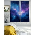 thumbnail image 2 of Starry Sky Sheer Curtains 63 inches Long 2 Panels Set Color Night Sky Nature Scenery Modernism Sheer Window Curtain Rod Pocket Voile Drapes for Living Room/Bedroom, Each 52" W x 63" L, 2 of 7