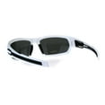 thumbnail image 4 of Mens Polarized Rectangular Warp Biker Plastic Sport Sunglasses White Black, 4 of 4