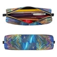 thumbnail image 2 of Rateoe Colorful Winged Dolphin Print Leather Pencil Case with Smooth Zipper, Compact Storage for Writing Tools & Art Supplies, 8.26" x 1.96" x 2.16", 2 of 7