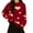 Red, variant on MOJOGO Cute Heart Print Sweater for Women Basic Crewneck Long Sleeve Pullover Tops Sweet Outfits for Valentine's Day Black Free Size