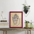 thumbnail image 5 of Seashell Ephemera I - Framed Print w/glass - Cherry Red, 5 of 7