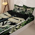 thumbnail image 3 of Erosebridal Vintage Black Dragonfly Floral Zipper Twin Comforter Sets with Fitted Sheet and 2 Pillowcases,Wild Bloom Flowers Zipper Bedding Set For Girls,Black Reversible,4 Pieces, 3 of 7