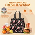 thumbnail image 5 of Pioneer Flower Floral Print Pattern Insulated Lunch Bag for Women & Adults,Large Portable Soft Cooler Lunch Bag,Thermal Food Storage Tote with Pearl Cotton,8.66L,8.75x5.75x9.5 Inch, 5 of 6