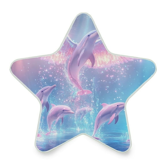 Star Shape LED Night Light Bedrooms Lighting Sensor Light Bedside Wall Plug-in Lamp for Bedroom Hallway and More Dolphins and Birds