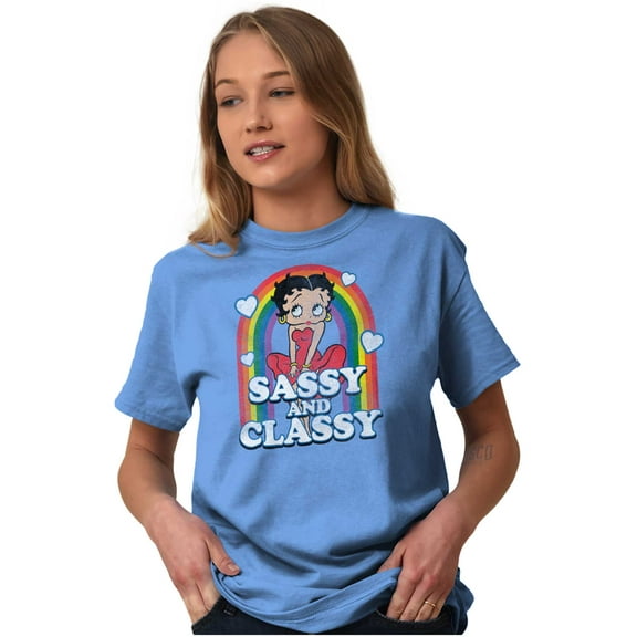 Betty Boop Sassy and Classy Rainbow Women's Graphic T Shirt Tees Brisco Brands S