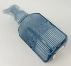 Bath & Body Works Foaming Hand Soap Refill Dispenser Holder Blue Glass Vertical Line Dot Floral