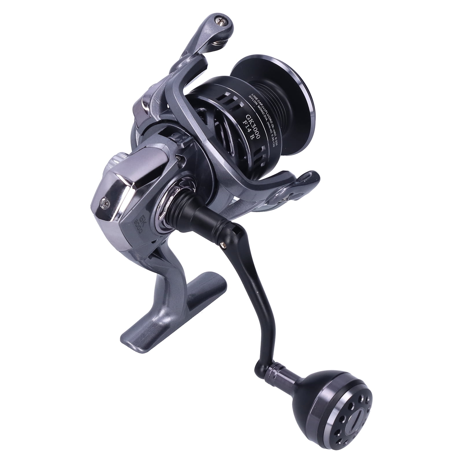 BIMZUC 13+1 Bearing Spinning Reel 5.2:1 Gear Ratio Foldable Arm Fishing Wheel for Freshwater and Saltwater Ambidextrous Use (5.51 inches / 14 cm Size 3000)