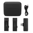 thumbnail image 1 of Micrófonos Lavalier inalámbricos 1 para 2 Reducción de ruido USB C Clip en solapa Mini micrófono con pantalla de nivel de batería para grabación de video de entrevistas, 1 of 5