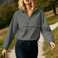 thumbnail image 6 of Qiggri Womens Windbreaker Lightweight Jackets Hooded Quarter Zip Pullover Windproof Waterproof Rain Coats Hiking Casual Outdoor Pockets Fall 2026 XXL, 6 of 8