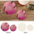 thumbnail image 4 of GZHJMY Pink Christmas Snowflake Trivets Pot Holders Set of 2, Hot Pads, Table Mats,Placemats Set for Cooking and Baking, Cotton Braided Hot Pads, 7.09"+9.45", 4 of 7