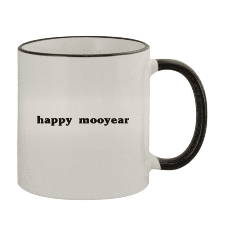 

Happy Mooyear - 11oz Colored Handle and Rim Coffee Mug Black
