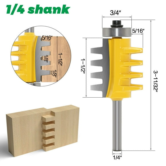 EGNMCR Adjustable Box & Finger Joint Router Bit Woodwork Cutter Tools Router Bit