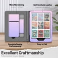 thumbnail image 6 of Stand Case for Kindle Paperwhite 12th Generation 2024 / Kindle Colorsoft Signature Edition with Hand Strap & Card Slot - 7" PU Leather Protective Folio Cover with Auto Wake/Sleep, Pink Purple, 6 of 9