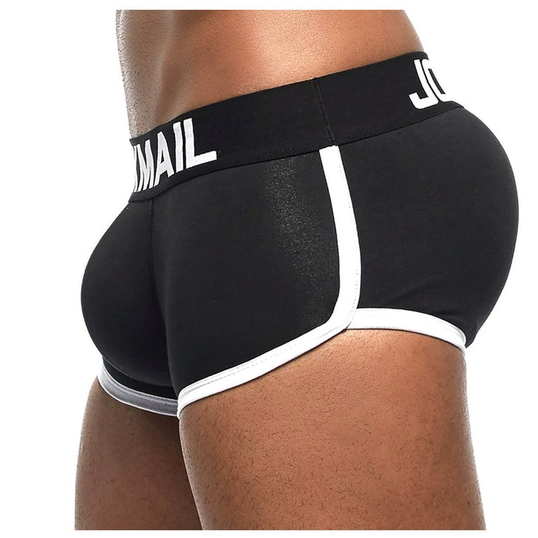 DENGDENG Men's Comfort Soft Boxer Briefs Solid Underwear Removable