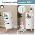 thumbnail image 5 of MAT EXPERT Small Bathroom Storage Cabinet,3-Tier Bathroom Floor Cabinet with 2 Detachable Drawers & Anti-Tipping Device, Wooden Small Cabinet for Office, Entryway，12" L x 12" W x 35" H (White), 5 of 9