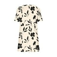 thumbnail image 6 of Xuniizn Womens Summer Dresses Floral Print Scoop Neck Short Sleeve Beach Boho Mini Sundress with Pockets Casual Soft Breathable Trendy Vintage Dress, S-2XL, 6 of 7
