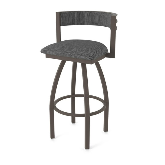 861 Artemis 25" Swivel Counter Stool with Bronze Finish and Graph Coal Seat and Back