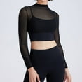 thumbnail image 2 of Traje de yoga de malla para mujer: top deportivo de manga larga con relleno en el pecho, secado rápido, ideal para correr o hacer yoga., 2 of 4